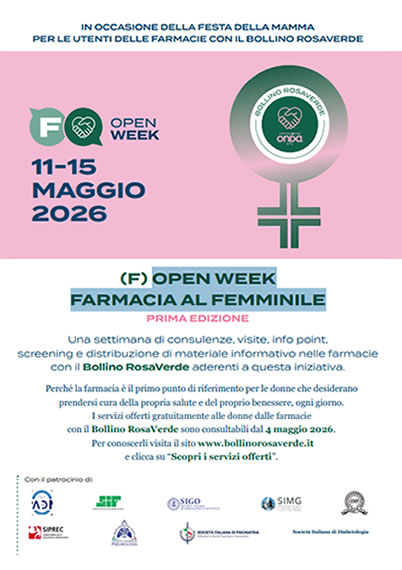 OPEN WEEK FARMACIA AL FEMMINILE